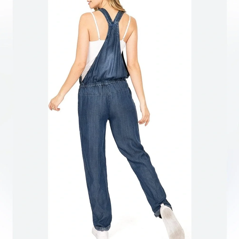 Love Stitch Women's S Preppy Baggy Chambray oversized slouchy Jumpsuit Overalls